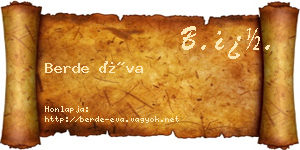 Berde Éva névjegykártya