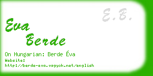 eva berde business card